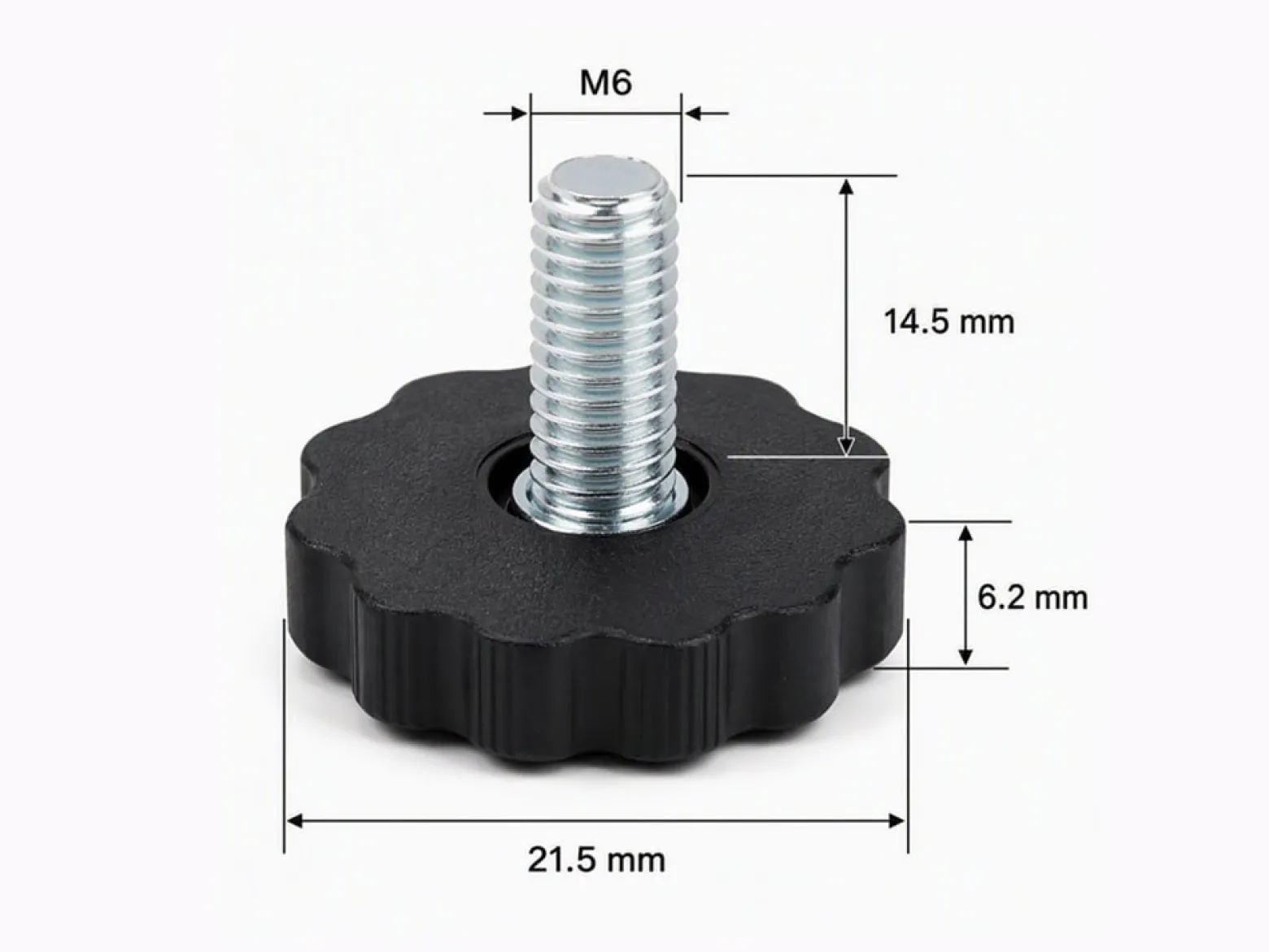 Kalustejalka M6x21,5 mm + kaulusmuhvi 6×13 mm